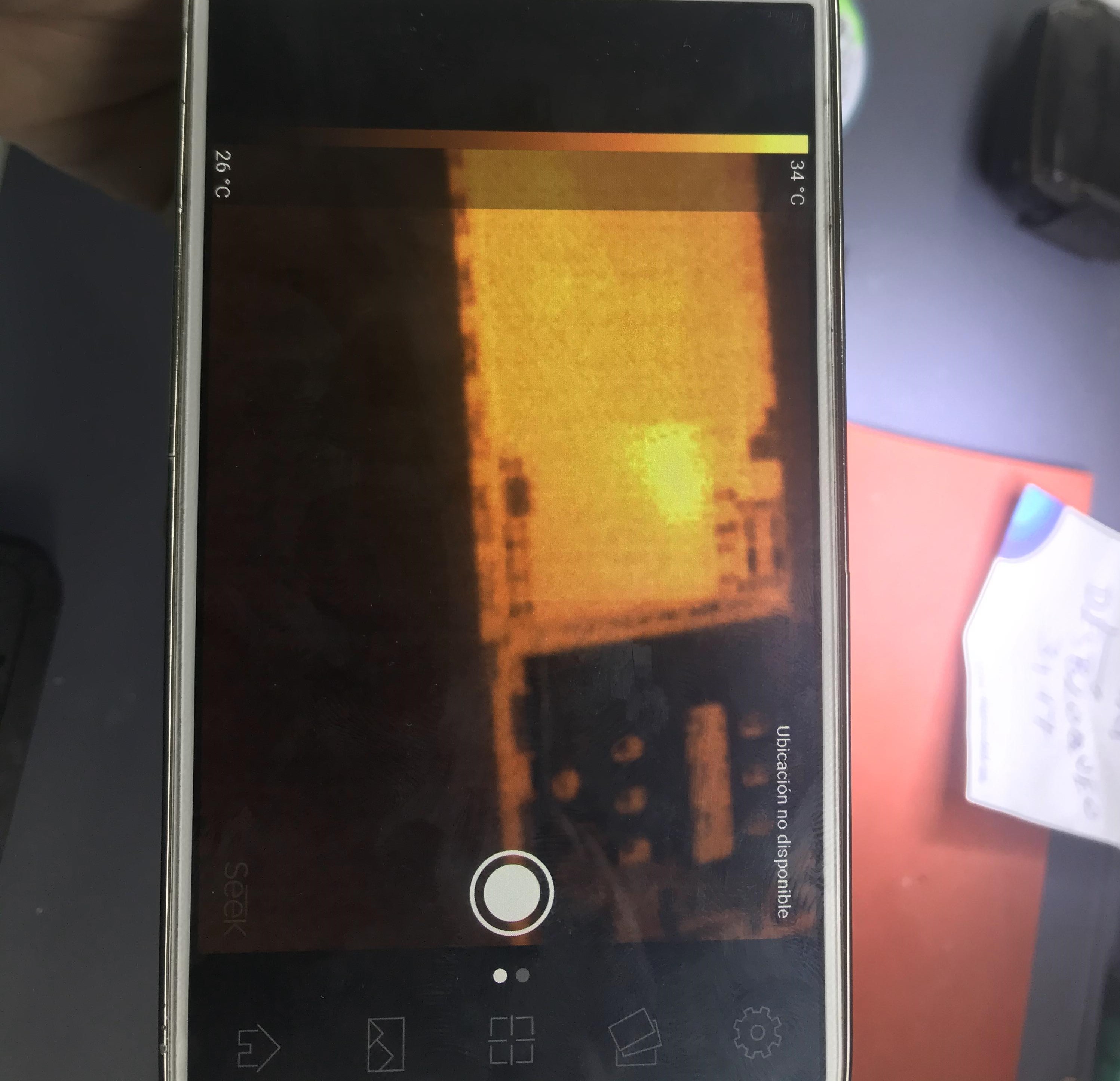 Deteccíon de cortos através  de seek thermal en todos los tipos de terminales